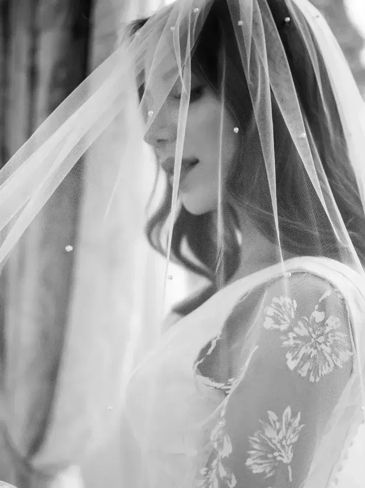 Bride wearing veils