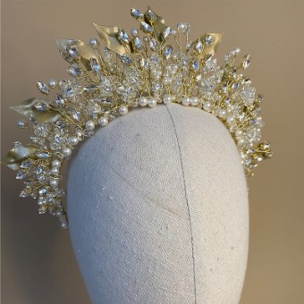 Arianna Bespoke Style #Lilibet Tiara - AR763 #0 default Gold thumbnail