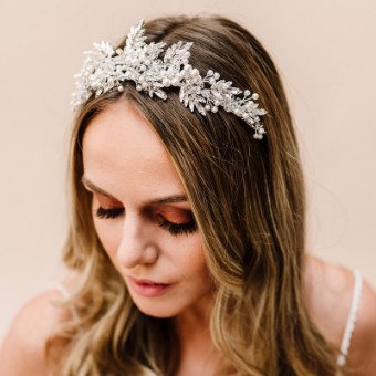 Arianna Bespoke Style #Jasmine Tiara - AR626 #0 default Ivory Pearl/Clear Crystal thumbnail
