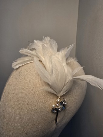 Arianna Bespoke Style #Feather Headband - AR759IVSI #1 default Ivory thumbnail
