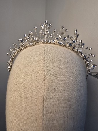 Arianna Bespoke Style #Diamante Sprig Tiara - AR760 #2 default Silver thumbnail