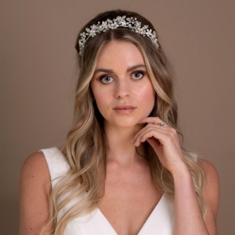 Arianna Bespoke Style #Evangeline Unusual non-peaked Tiara - AR569 #0 default Ivory thumbnail