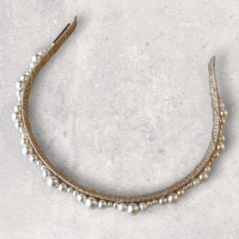 A'el Este Style #Sienna Pearl Headband - Gold #0 default Gold thumbnail