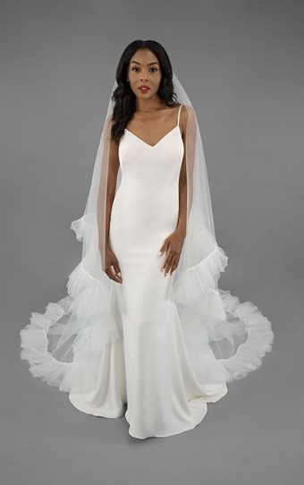Grace & Goddess Style #Swan - Ruffle Edge Veil - AVL0086 #0 default Ivory thumbnail