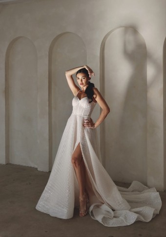 Martina Liana Style #Thalia - 1757 #0 default (IV-RM) IVORY LACE TULLE AND RUM ROYAL ORGANZA thumbnail