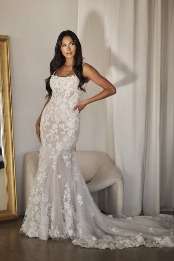 Martina Liana Style #Ava - 1767 #3 (IV-RUM) Ivory Lace and Tulle over Rum Gown thumbnail