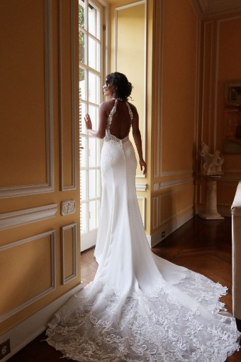 Martina Liana Style #Delphi - 1787 #4 (IV-PL) Ivory Gown w Porcelain Tulle Illusion thumbnail