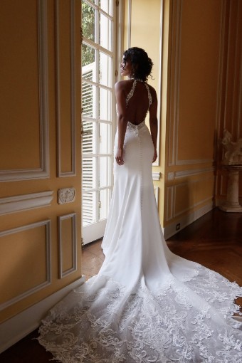 Martina Liana Style #Delphi - 1787 #7 default (IV-PL) Ivory Gown w Porcelain Tulle Illusion thumbnail