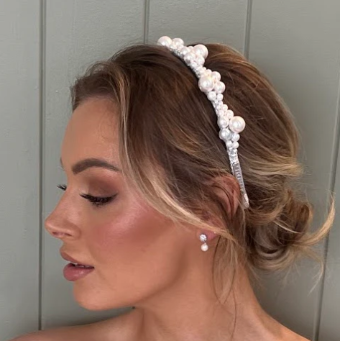 A'el Este Style #Charlotte Headband All Pearl - Silver #0 default All Pearl thumbnail