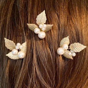 Arianna Bespoke Style #Aurelia Hair Pins - ARP635 #0 default Ivory/Soft Gold thumbnail