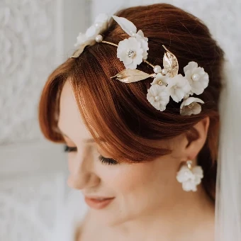 Deborah K Peony Headpiece #2 Gold thumbnail