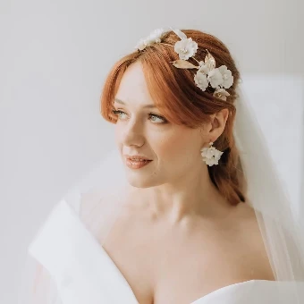 Deborah K Peony Headpiece #5 Gold thumbnail