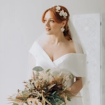Deborah K Peony Headpiece #3 Gold thumbnail