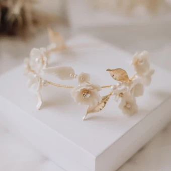 Deborah K Peony Headpiece #6 Gold thumbnail