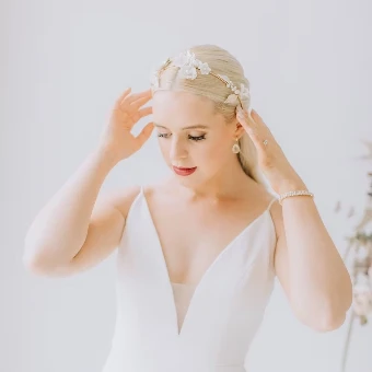 Deborah K Peony Headpiece #7 Gold thumbnail