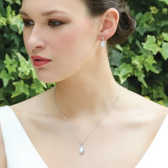 Ivory & Co. Belmont Pendant & Earrings Set #2 Rhodium Plated thumbnail