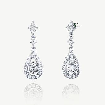 Ivory & Co. Edinburgh Earrings #1 18ct Gold Plated Rhodium Plated thumbnail