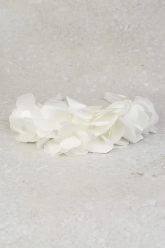Nieve Couture Satin Floral Crown | NT642 #0 Ivory thumbnail