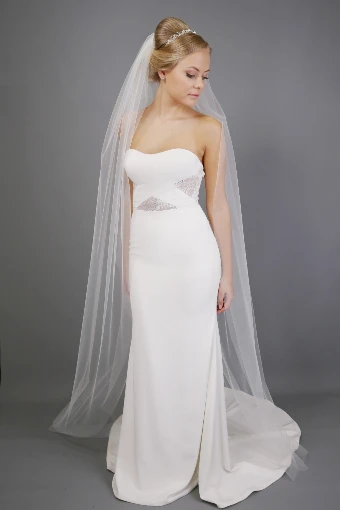 Nieve Couture British Tulle Cut Edge Veil | GCT101 #0 Ivory thumbnail