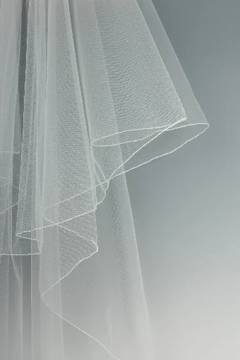 Nieve Couture British Tulle Pencil Edge Veil | GP101 #0 Antique thumbnail