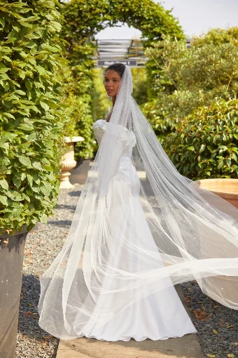 Nieve Couture Pearl Rainfall Veil (Two Tier) | NV410 2T #1 Ivory thumbnail