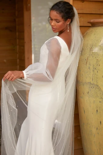Nieve Couture Pearl Rainfall Veil (Two Tier) | NV410 2T #6 Ivory thumbnail