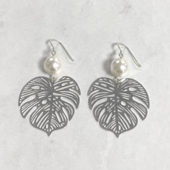 Arianna Bespoke Style #Bimini Earrings #0 default Silver Leaves thumbnail