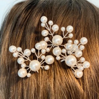 Ariana Tiaras Style #Everlasting Pearl Pins x3 - ARP598IVSI #1 thumbnail