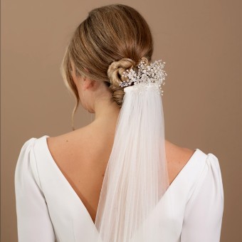 Ariana Tiaras Style #Large Pearl & Crystal Veil Comb AR751IVSI #0 default thumbnail