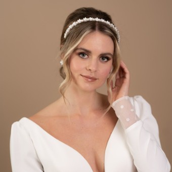 Arianna Bespoke Style #Heavenly Headband AR731IVGO #0 default Ivory Pearl thumbnail