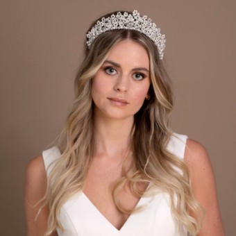 Arianna Bespoke Style #Floral Tiara - AR749 #0 default Ivory Pearl thumbnail