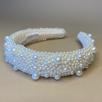 Ariana Tiaras Style #Narrow mixed pearl headband - AR793IV #0 default Ivory thumbnail