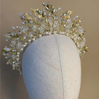 Arianna Bespoke Style #Lilibet Tiara - AR763IVSG #0 default Gold thumbnail
