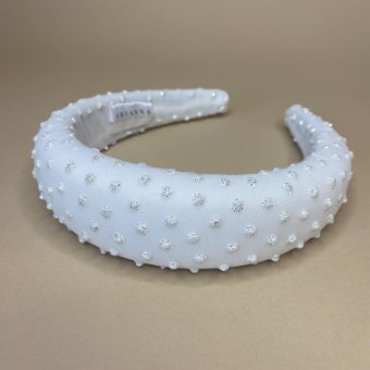 Ariana Tiaras Style #AR794 - Sparkle Spot Tulle Headband #0 default Ivory thumbnail
