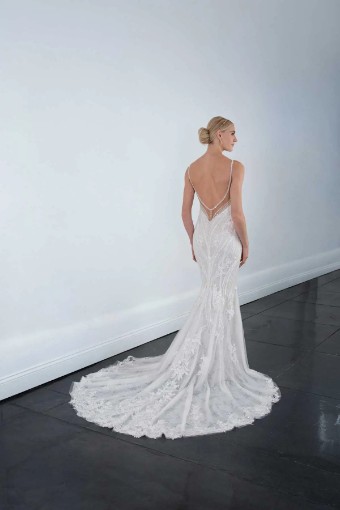 Martina Liana Style #Sofia - 1651 #2 default (IVRM-PL) Ivory Lace & Tulle over Rum Gown w Porcelain Tulle Illusion thumbnail