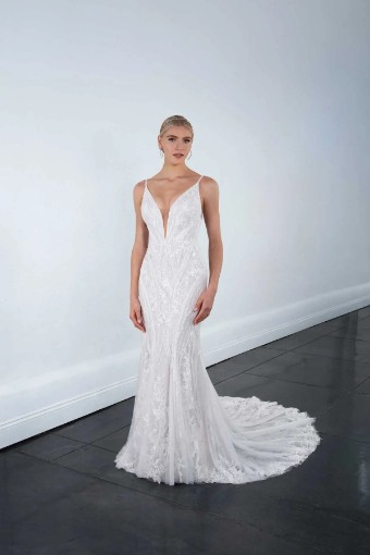 Martina Liana Style #Sofia - 1651 #1 (IVRM-PL) Ivory Lace & Tulle over Rum Gown w Porcelain Tulle Illusion thumbnail