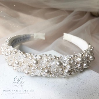 Deborah K Style #Delphine Headband #1 Ivory thumbnail