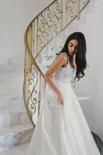 Martina Liana Style #Vivi - 1749 #10 (IVIV-PL) IVR LCE & TULLE OV IVORY ROYAL ORG W PORCELAIN TULLE ILLUSION thumbnail