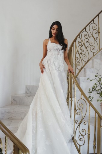 Martina Liana Style #Vivi - 1749 #6 (IVIV-PL) IVR LCE & TULLE OV IVORY ROYAL ORG W PORCELAIN TULLE ILLUSION thumbnail